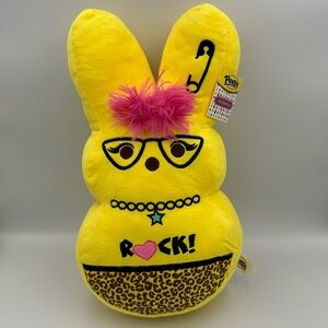 Emo Punk Rock Peeps Bunny Plush Cheetah Print Goth‎ Alt Stuffed Animal NWT